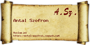 Antal Szofron névjegykártya
